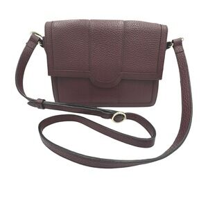 Corder London Emmeline Pebbled Leather Crossbody Bag Dark Cherry Preppy Festival